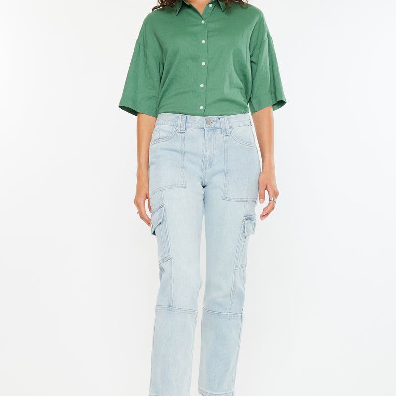 Felicity High Rise Slim Straight Leg Cargo Pants - Official Kancan USA