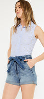 Lancing High Rise Belted Shorts - Official Kancan USA