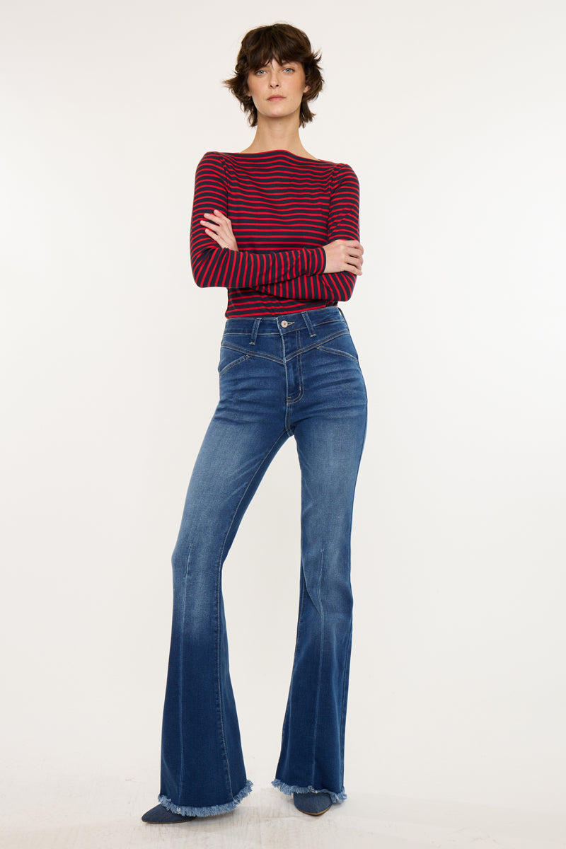 High Rise Flare Jeans – Kancan Distressed Denim | Kancan USA