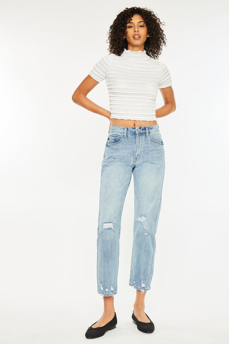 Missy High Rise Slim Straight Leg Jeans - Official Kancan USA
