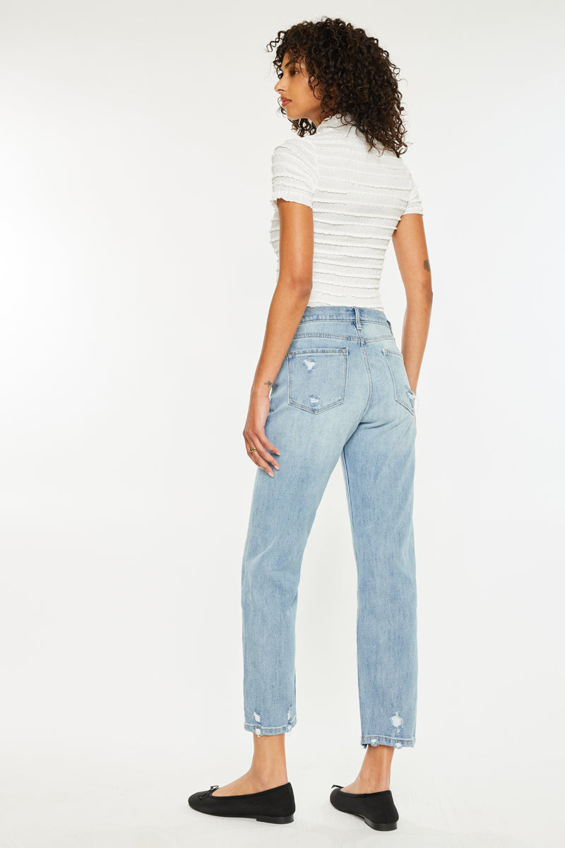 Missy High Rise Slim Straight Leg Jeans - Official Kancan USA