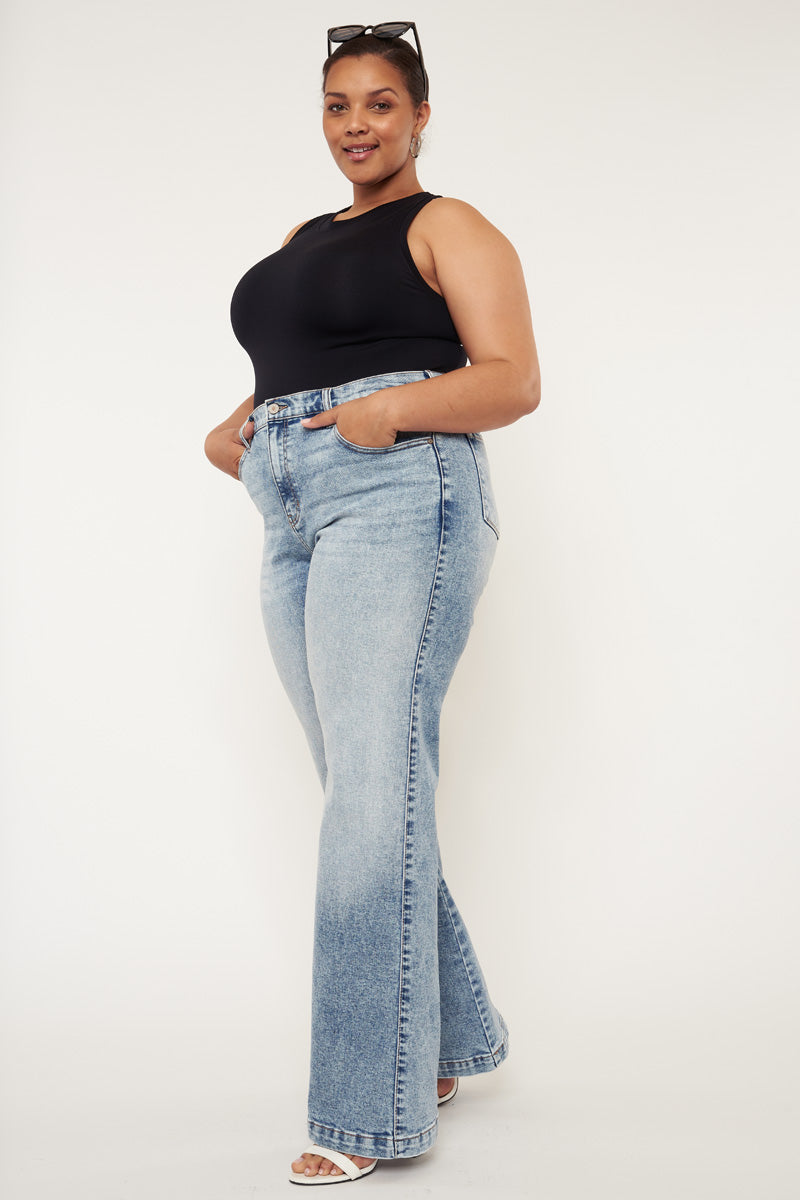 Allison Ultra High Rise 90's Flare Jeans (Plus Size) - Official Kancan USA
