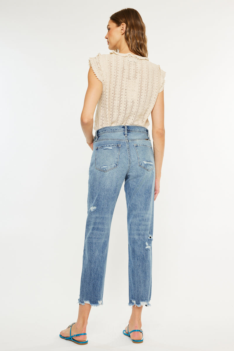 Michelle High Rise Slim Straight Leg Jeans - Official Kancan USA