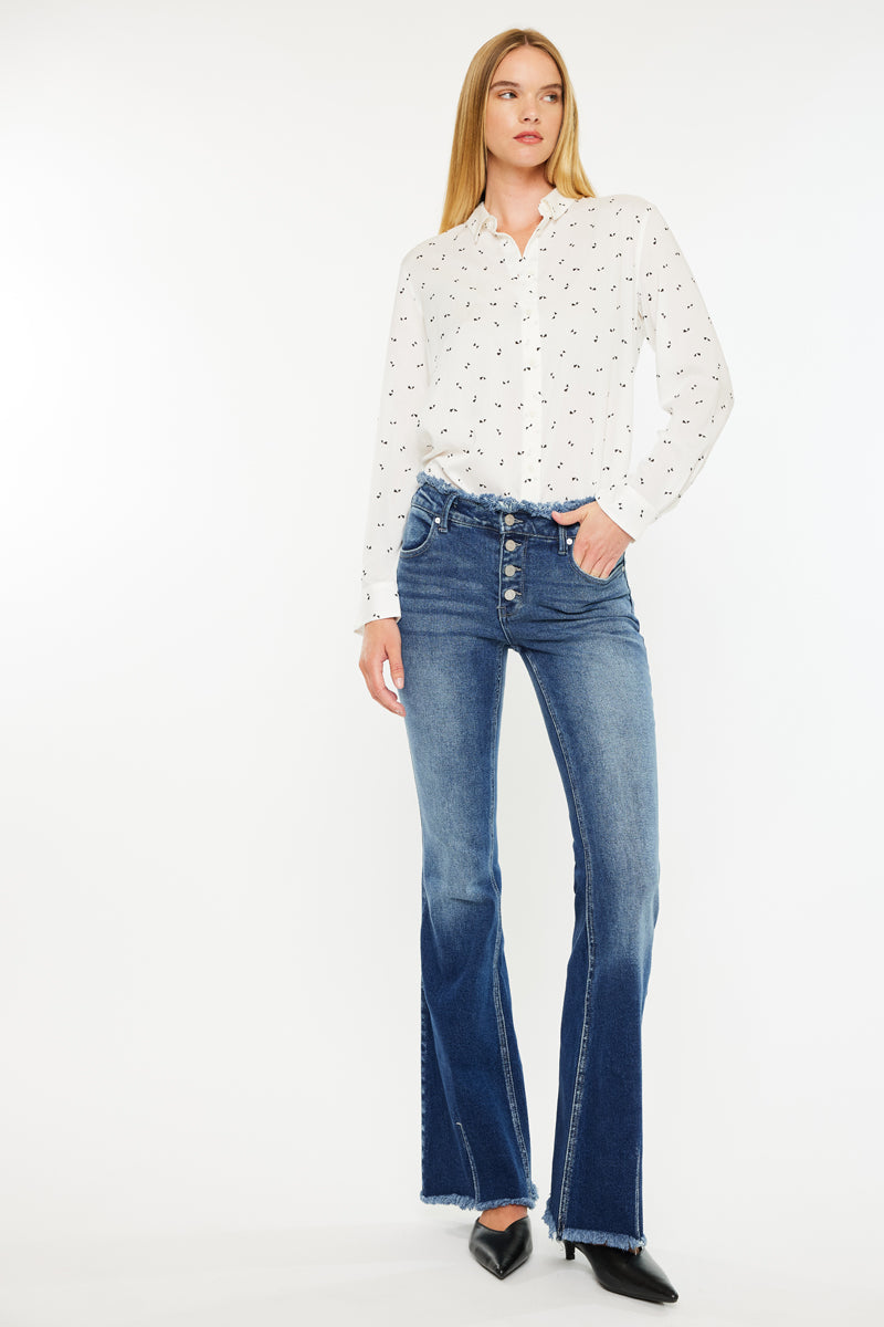 Veronica Mid Rise Flare Jeans - Official Kancan USA