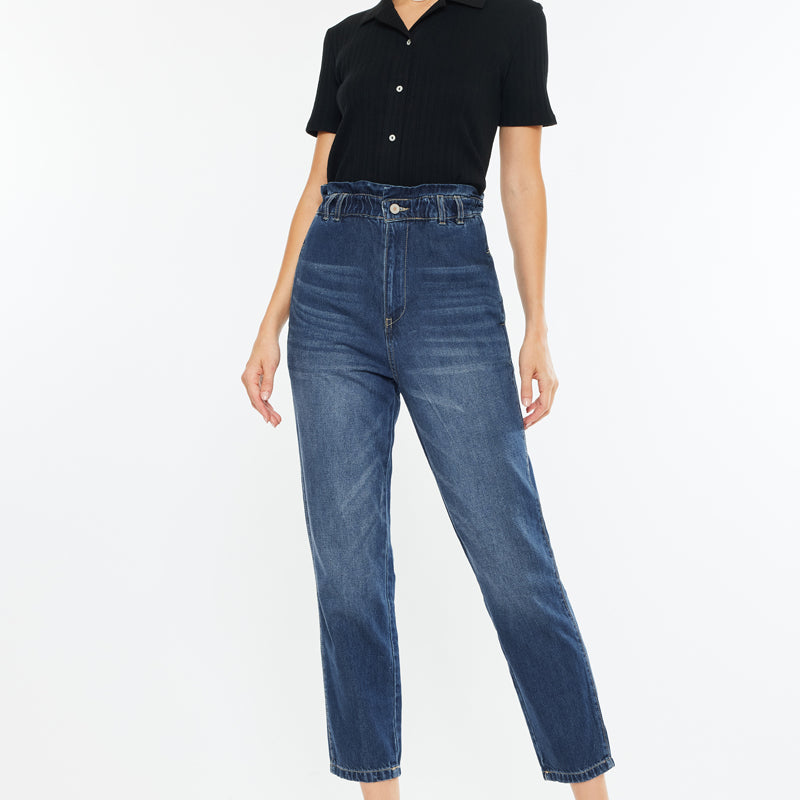 Dottie Ultra High Rise Paper Bag Slouch Fit Jeans - Official Kancan USA