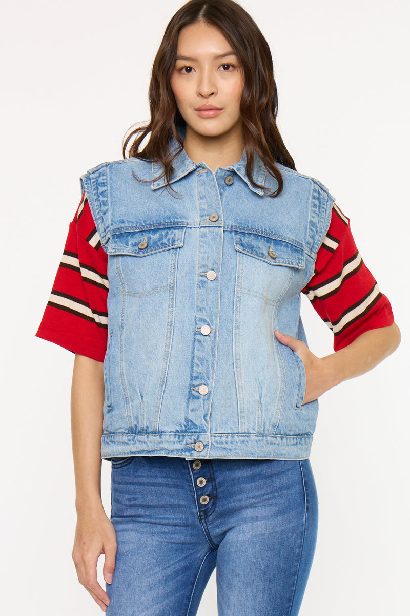 Joey Oversized 80's Vest – Retro Bold Layer – Kancan USA
