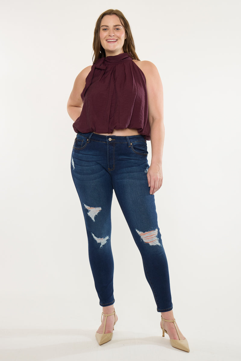 Jennifer Mid Rise Super Skinny Jeans (Plus Size) - Official Kancan USA