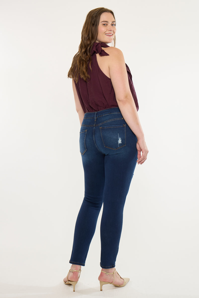 Jennifer Mid Rise Super Skinny Jeans (Plus Size) - Official Kancan USA