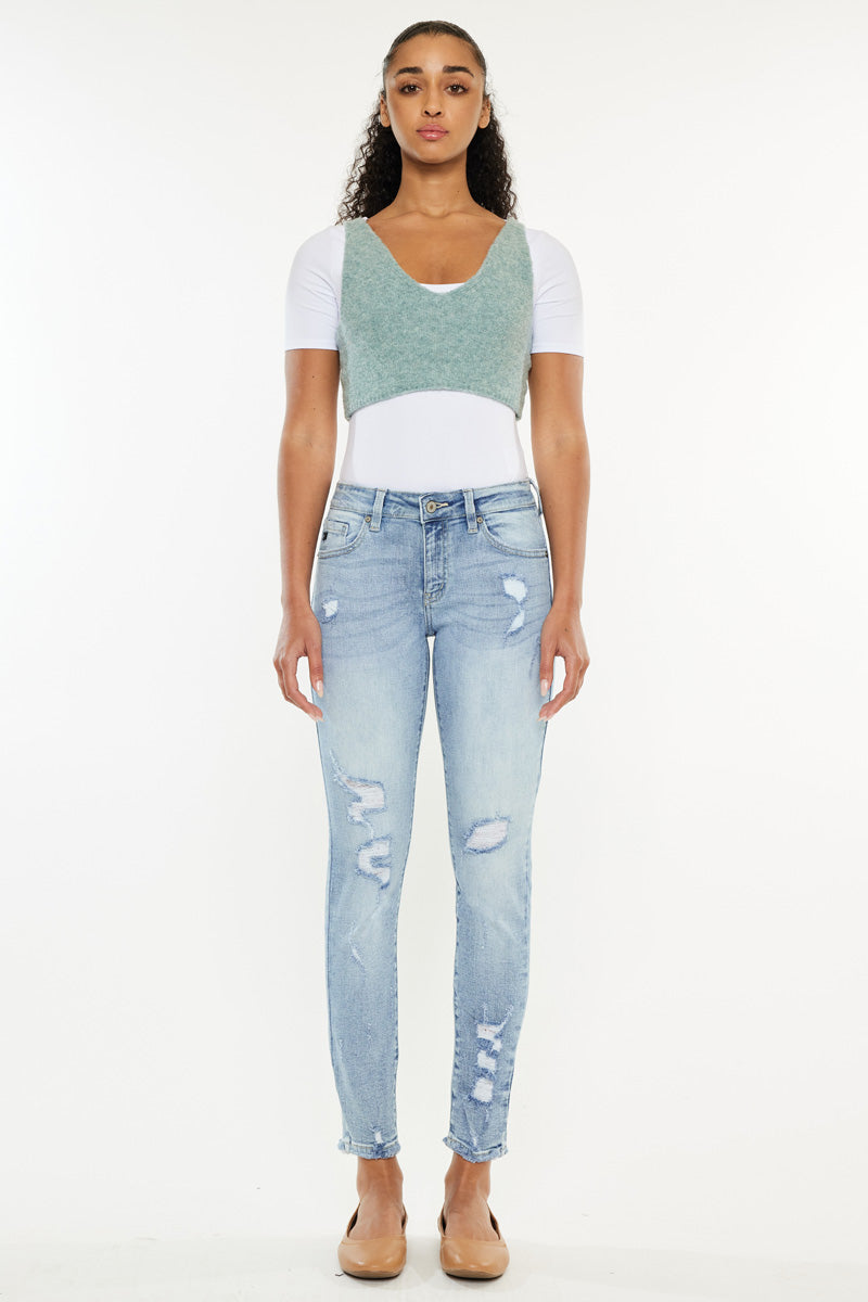 Kaleigh Mid Rise Ankle Skinny Jeans - Official Kancan USA