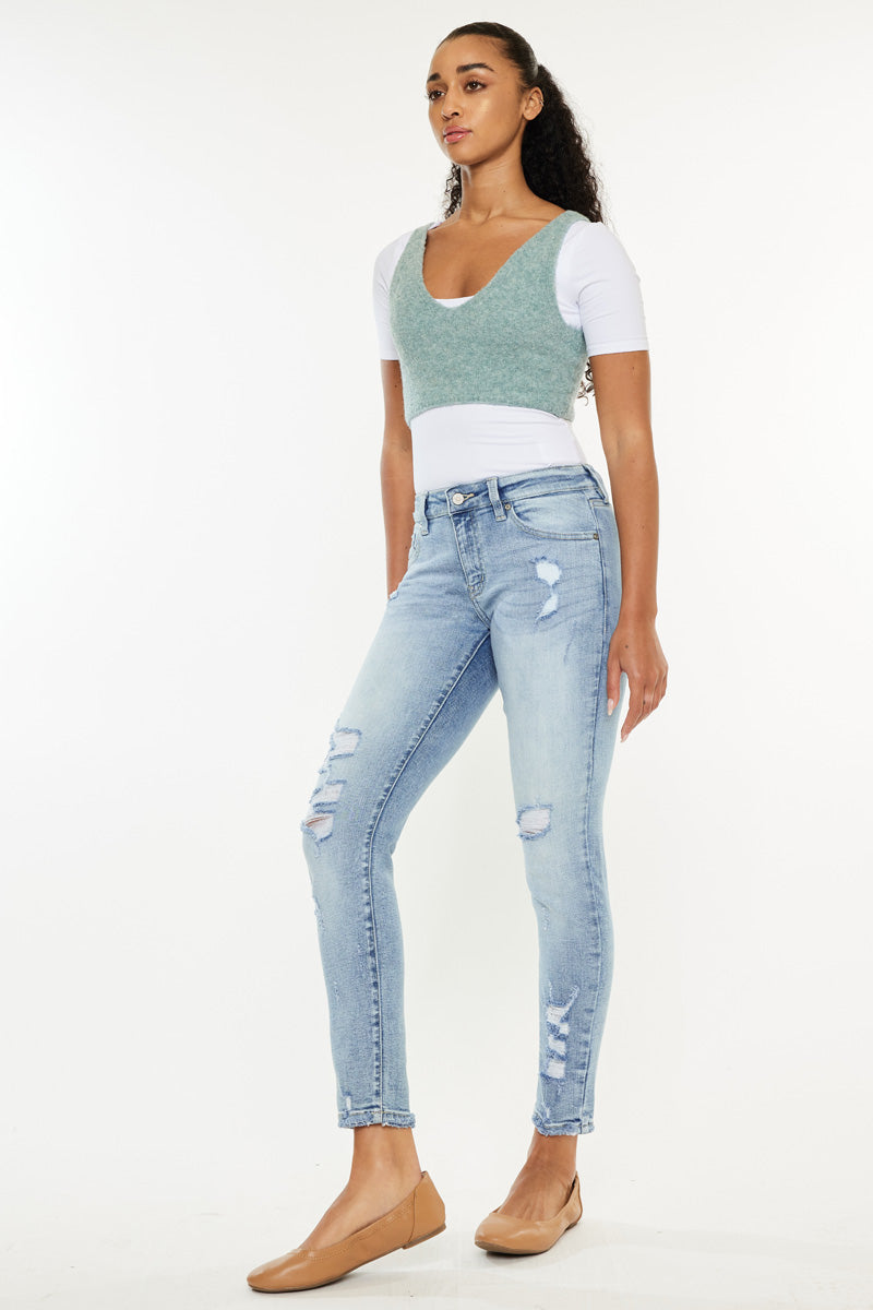 Kan Can Women's Mid Rise Ankle Skinny Jeans – Classic Denim Fit For Everyday Wear