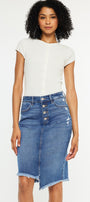 Florentine Mid Rise Asymmetrical Midi Skirt - Official Kancan USA