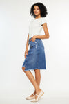 Florentine Mid Rise Asymmetrical Midi Skirt - Official Kancan USA