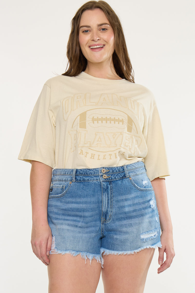 Adelia High Rise Mom Shorts (Plus Size) – Kancan USA