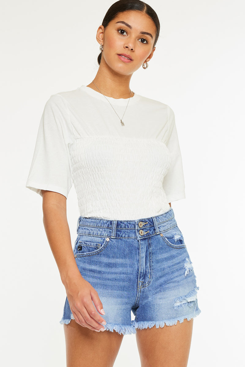 Farah High Rise Mom Shorts - Official Kancan USA