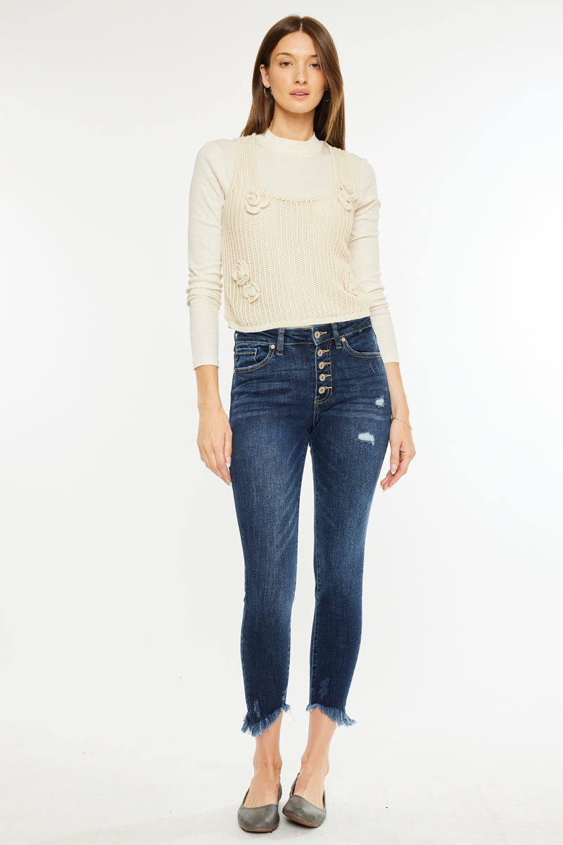 Winston High Rise Cropped Skinny Jeans - Official Kancan USA
