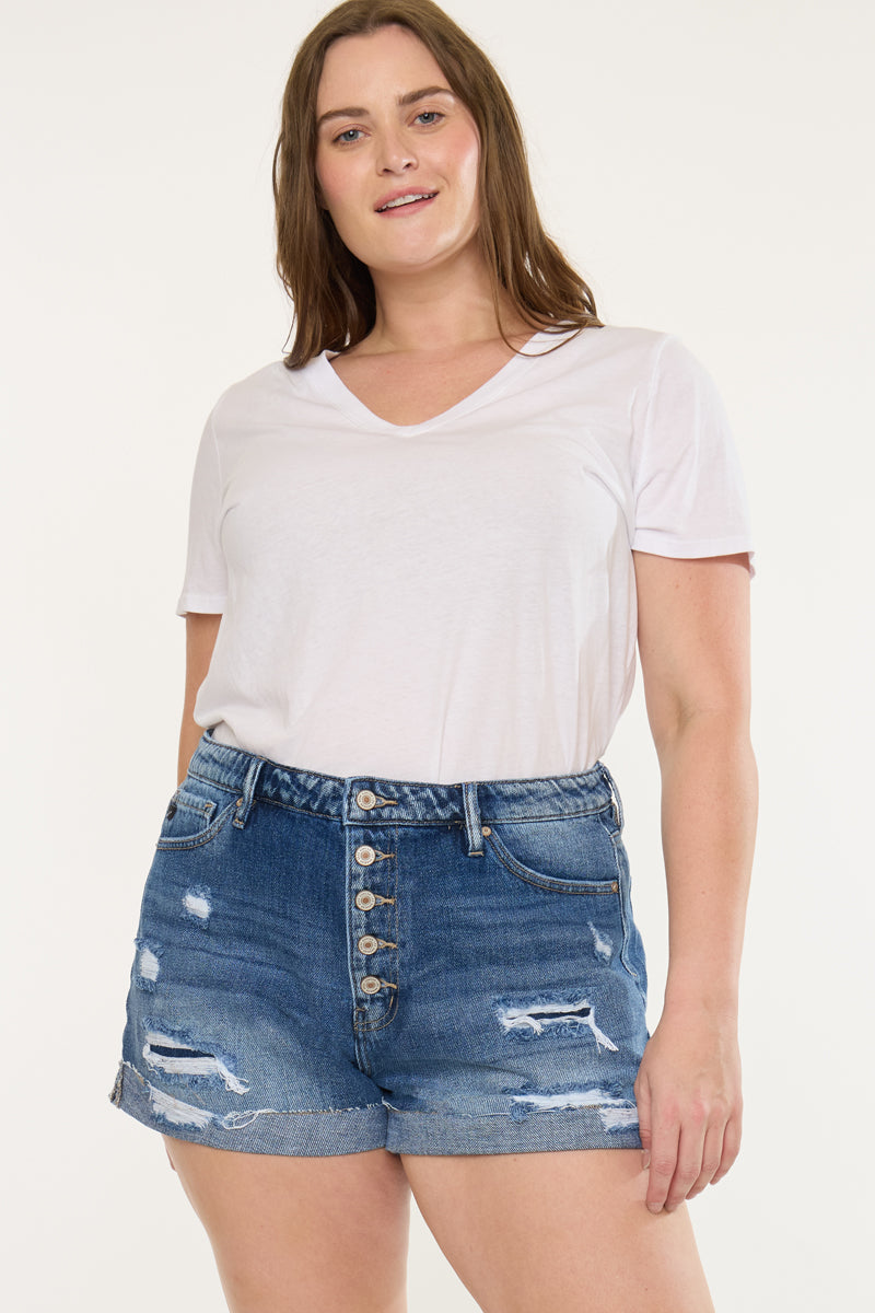 Lyric Ultra High Rise Shorts (Plus Size) | Kancan USA Lyric Ultra High Rise Shorts (Plus Size) | Kancan USA
