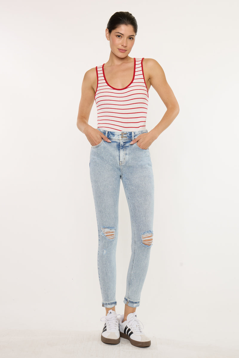 Kendall High Rise Ankle Skinny – Kancan USA