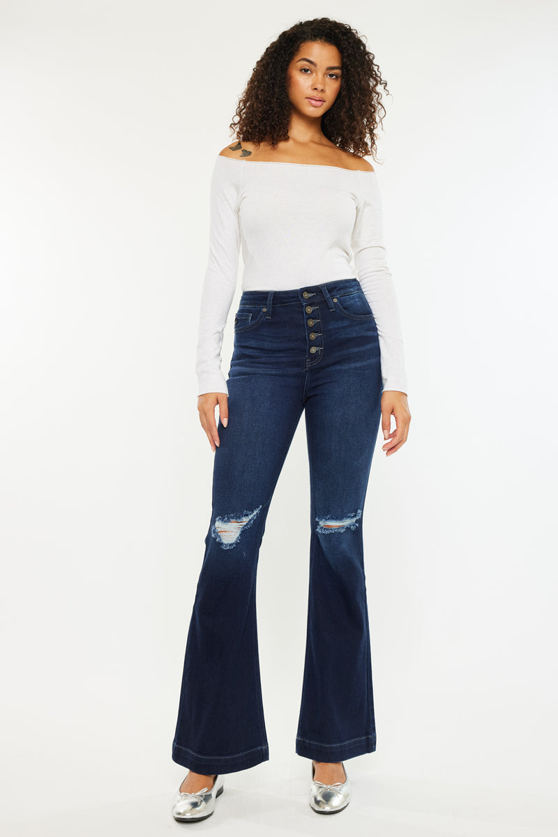Dixie Ultra High Rise Flare Jeans (Petite) - Official Kancan USA