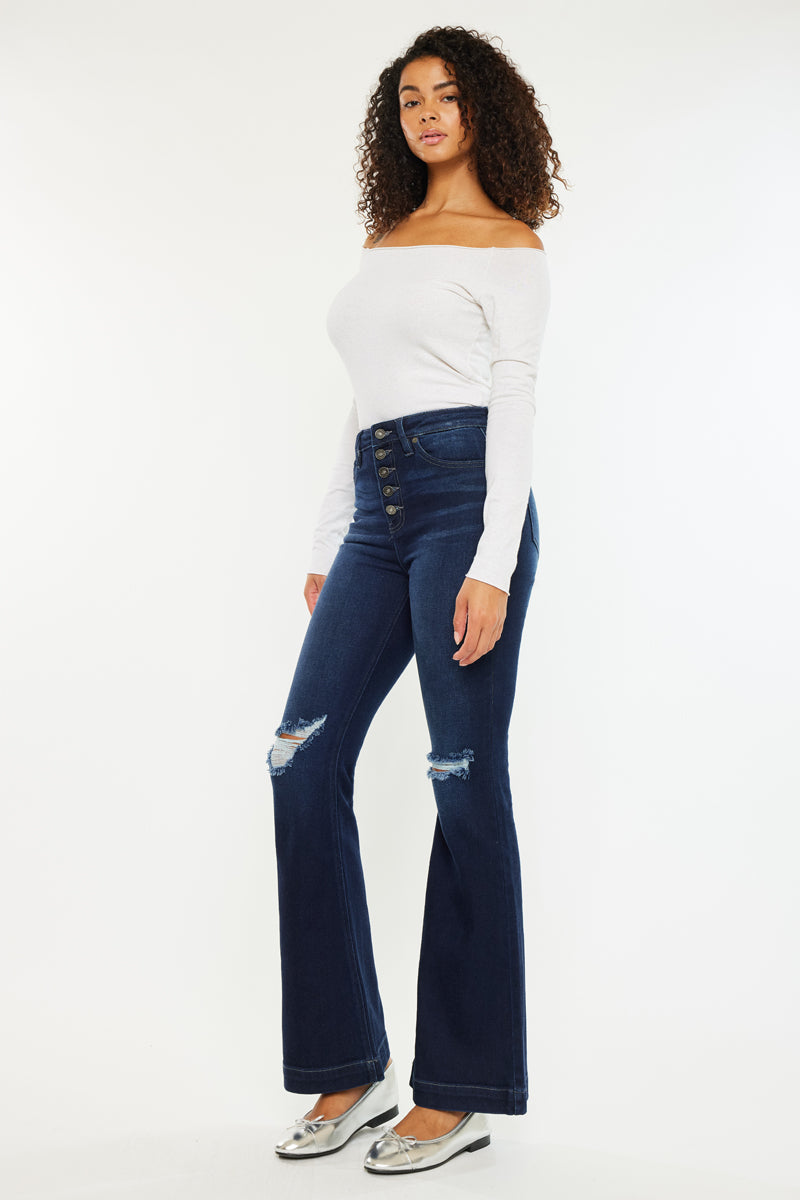 Dixie Ultra High Rise Flare Jeans (Petite) - Official Kancan USA