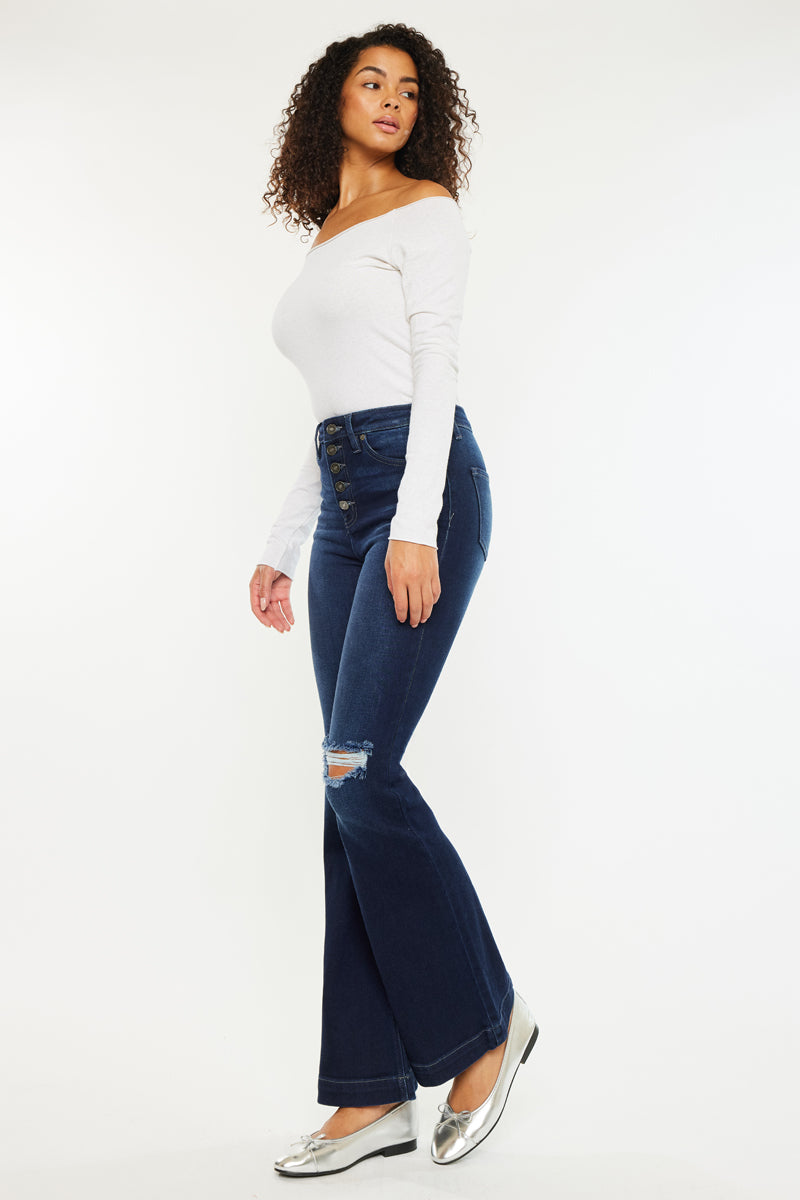 Dixie Ultra High Rise Flare Jeans (Petite) - Official Kancan USA