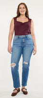 Buni High Rise Slim Straight Leg Jeans (Plus Size)