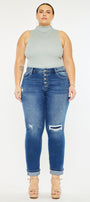 Klover  Mid Rise Slim Straight Leg Jeans (Plus Size) - Official Kancan USA
