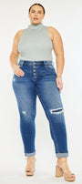 Klover  Mid Rise Slim Straight Leg Jeans (Plus Size) - Official Kancan USA