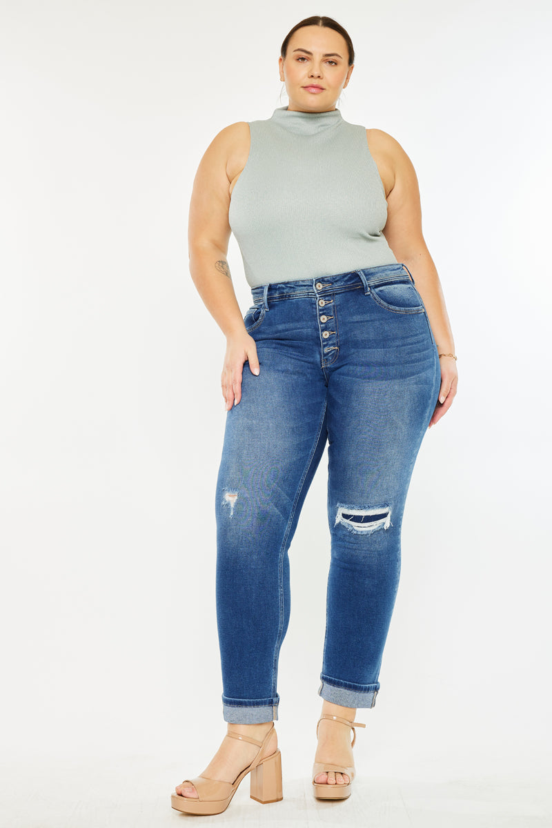 Klover Mid Rise Slim Straight (Plus Size) – Kancan USA