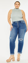 Klover  Mid Rise Slim Straight Leg Jeans (Plus Size) - Official Kancan USA