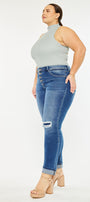 Klover  Mid Rise Slim Straight Leg Jeans (Plus Size) - Official Kancan USA