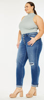 Klover  Mid Rise Slim Straight Leg Jeans (Plus Size) - Official Kancan USA