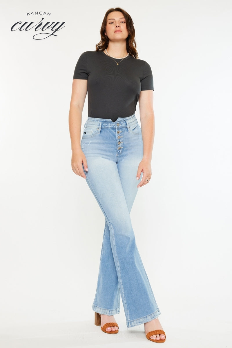 [ ] High-Rise Flared Fit Italian Jeans ★大人気★ Blairen Ultra High Rise Flare Jeans- Curvy – Kancan USA
