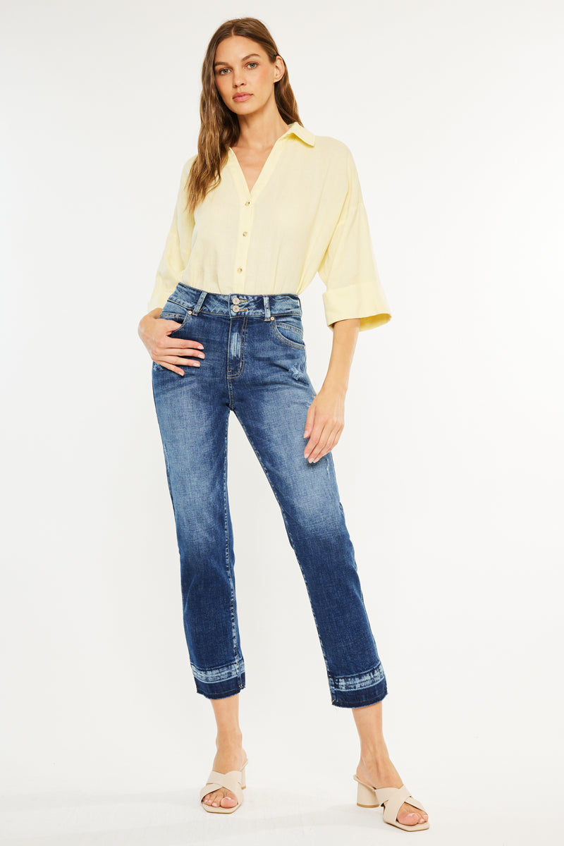 Georgia Ultra High Rise Slim Straight Leg Jeans - Official Kancan USA