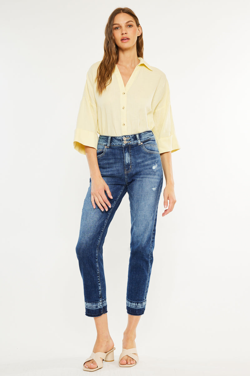 Georgia Ultra High Rise Slim Straight Leg Jeans - Official Kancan USA