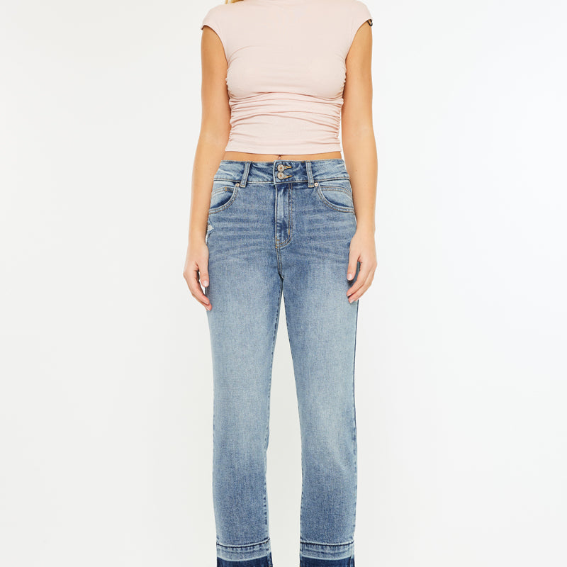 Georgia Ultra High Rise Slim Straight Leg Jeans - Official Kancan USA