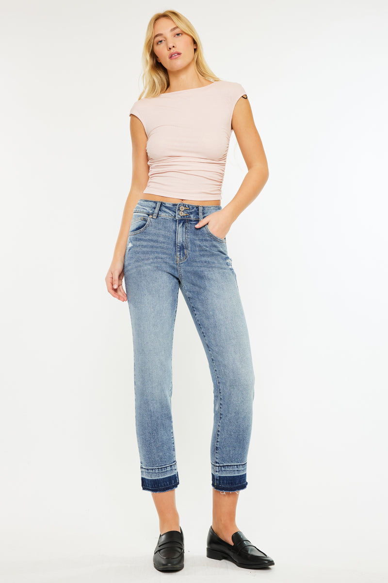Georgia Ultra High Rise Slim Straight Leg Jeans - Official Kancan USA