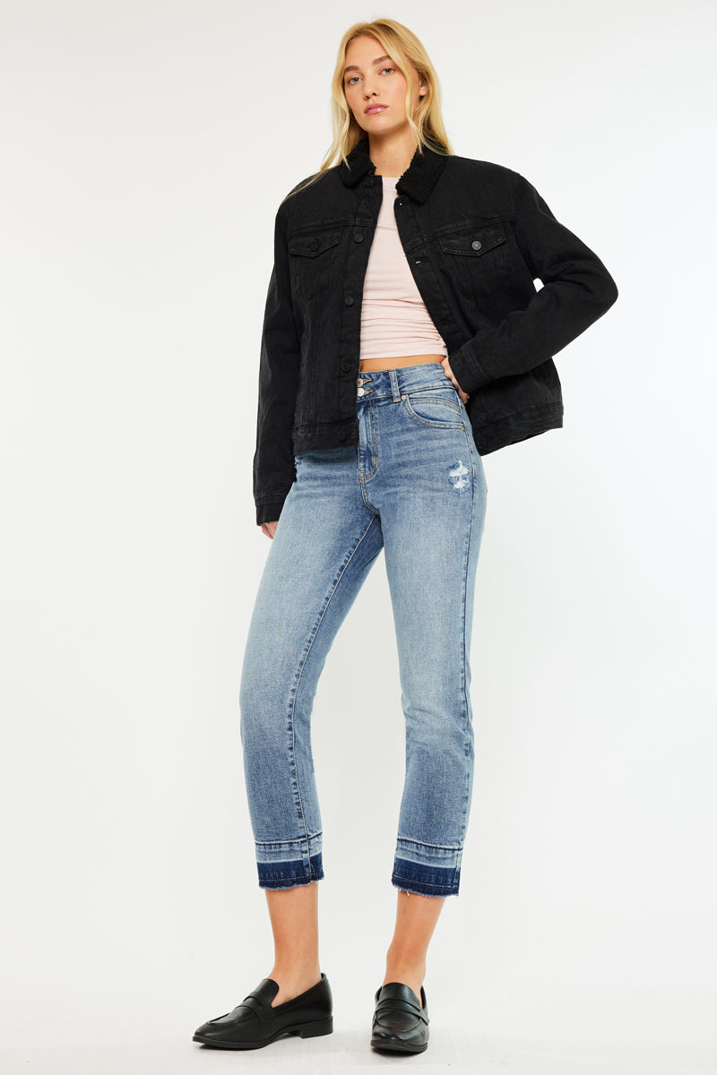 Georgia Ultra High Rise Slim Straight Leg Jeans - Official Kancan USA