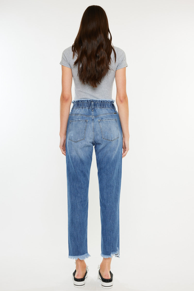 Angel Ultra High Rise Paperbag Mom Jeans - Official Kancan USA