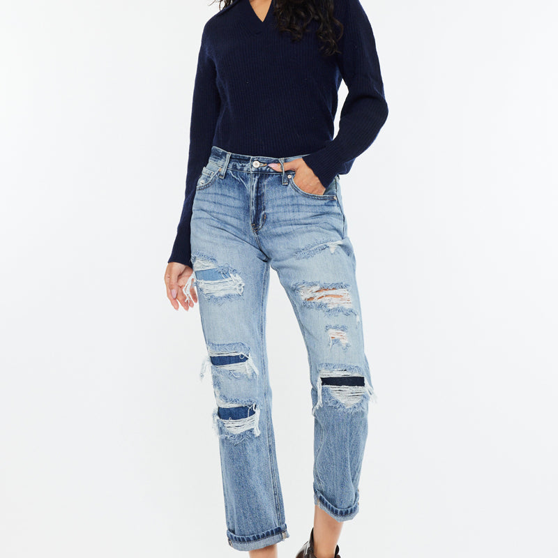Nicola High Rise Boyfriend Jeans - Official Kancan USA