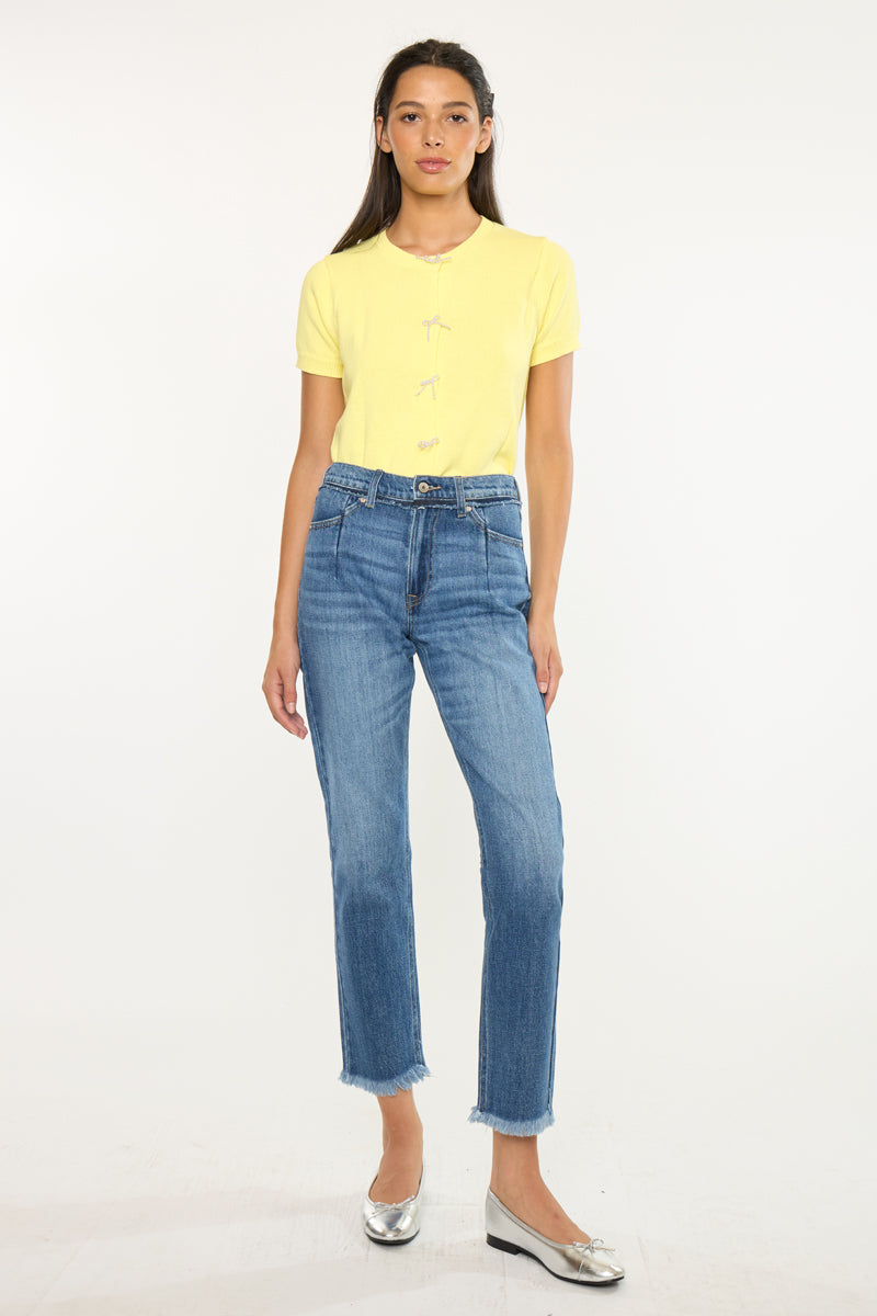 Angelina High Rise Slim Straight Leg Jeans - Official Kancan USA