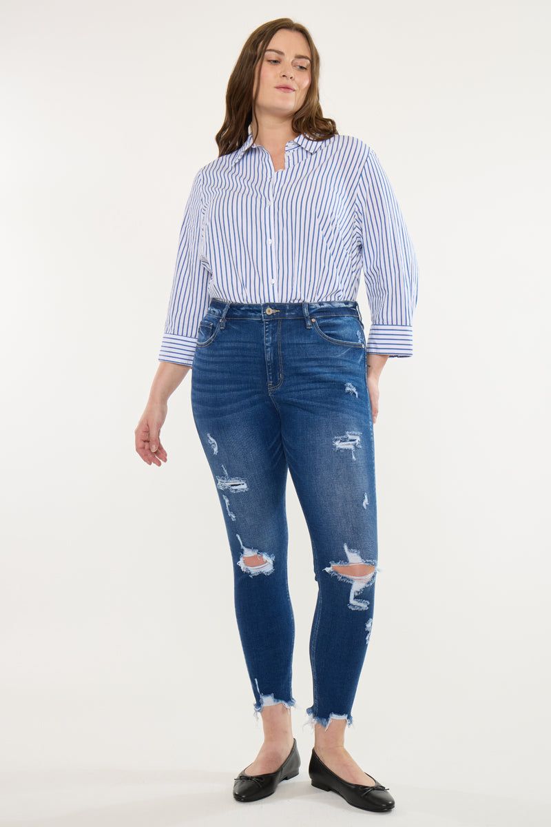 Alexia High Rise Ankle Skinny Jeans (Plus Size) - Official Kancan USA