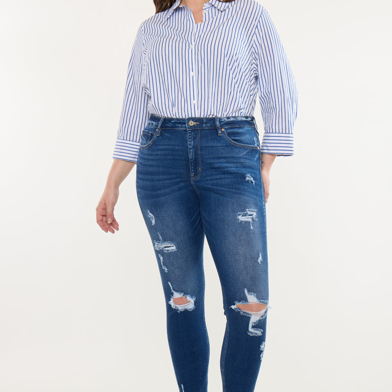 Alexia High Rise Ankle Skinny Jeans (Plus Size)