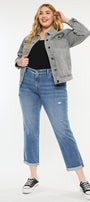 Yvonne Mid Rise Slim Boyfriend Jeans (Plus Size) - Official Kancan USA
