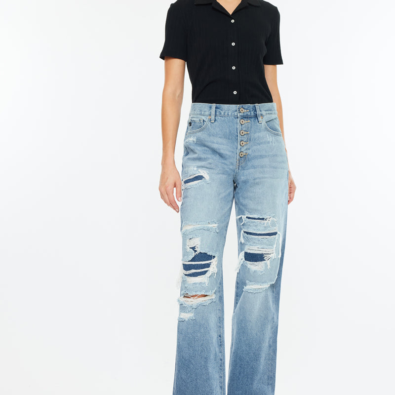 Maddie Ultra High Rise 90's Boyfriend Jeans - Official Kancan USA