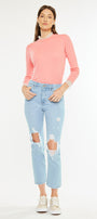 Norrine High Rise Slim Straight Leg Jeans - Official Kancan USA