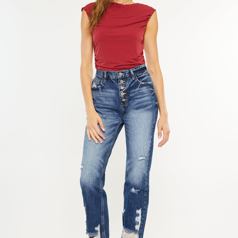 Keke High Rise Straight Leg Jeans - Official Kancan USA