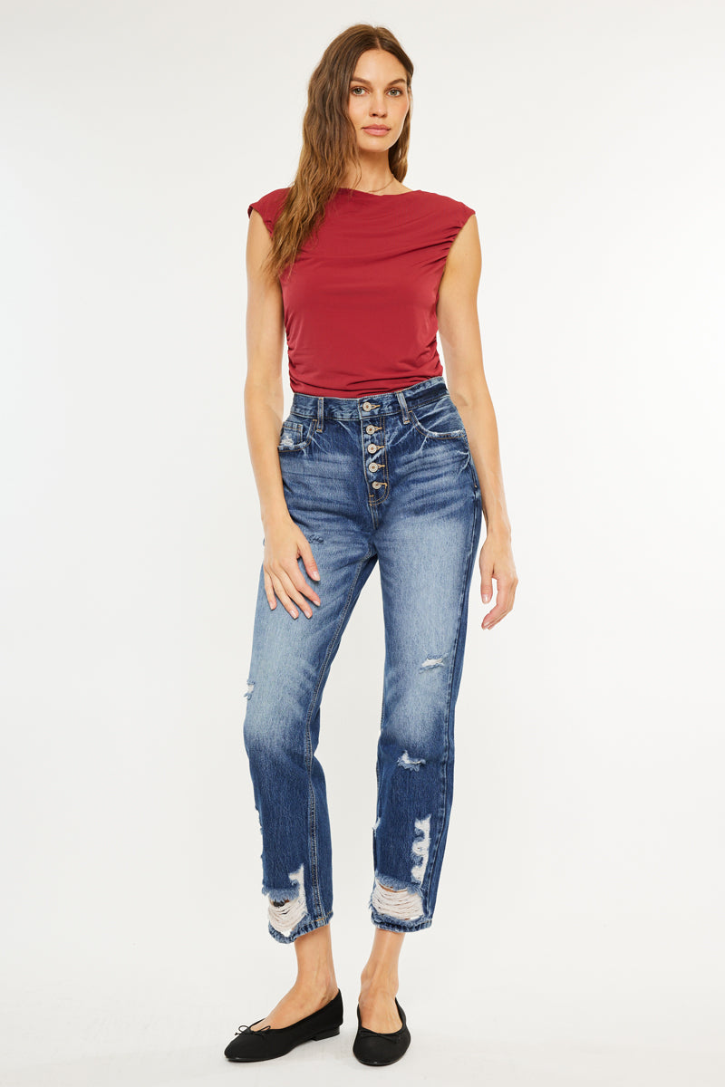 Keke High Rise Straight Leg Jeans - Official Kancan USA