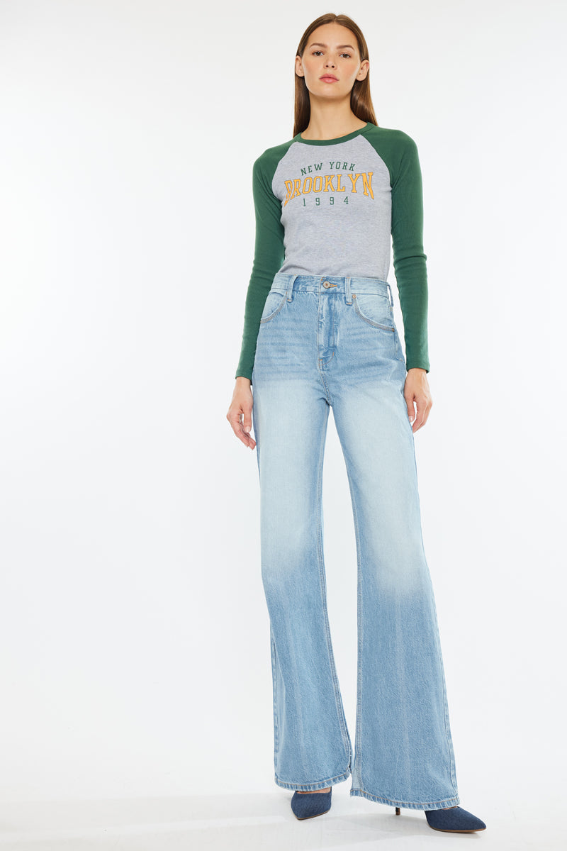 パンツ jonnlynx FLARE DENIM Janna High Rise 90's Flare | Kancan USA