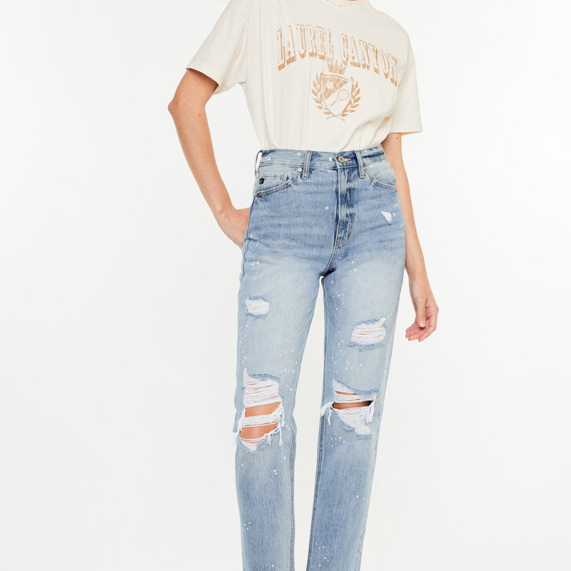 Oceane High Rise Slim Straight Leg Jeans - Official Kancan USA