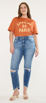 Damila High Rise Slim Straight Jeans (Plus Size)